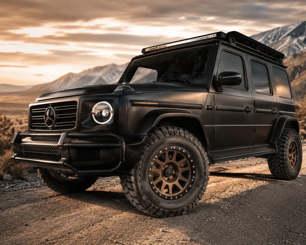 Forged off-road wheel with a beadlock-inspired ring on a 4x4 SUV