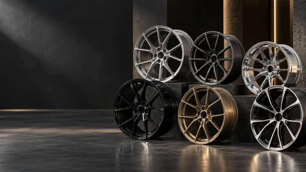 Luxury custom forged wheel finishes for automotive brands