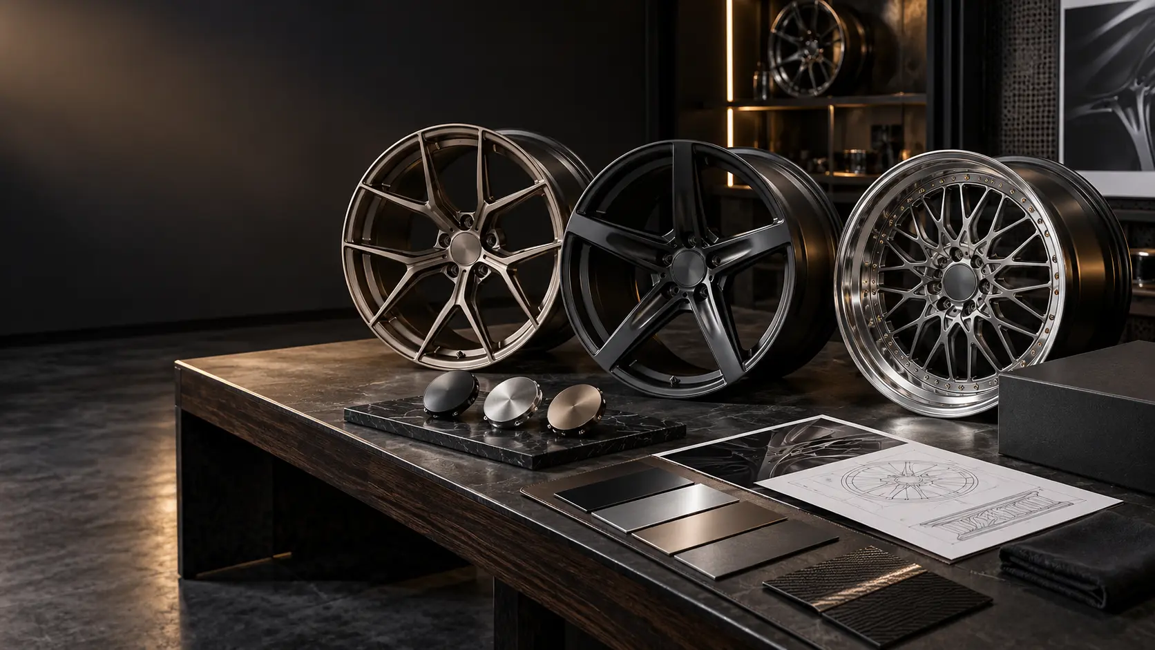 Private-label forged wheels with custom branding presentation
