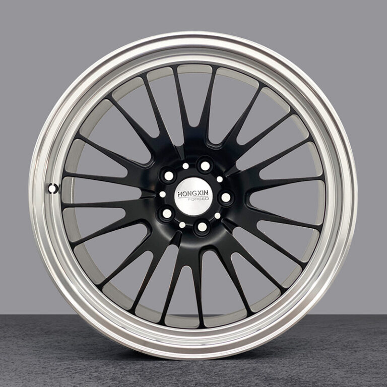 Custom car wheel, matte black finish