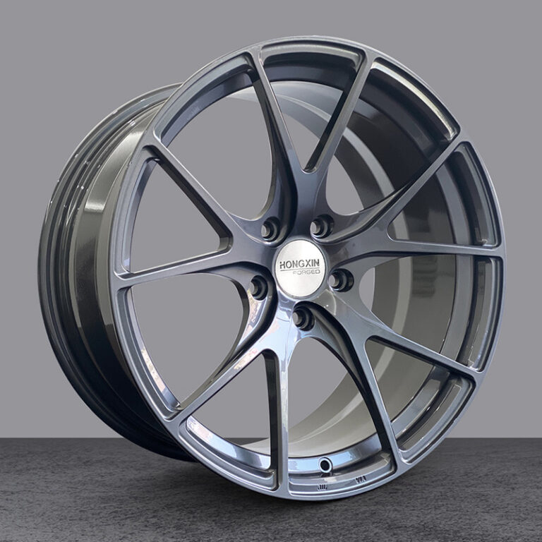 Custom car wheel, satin gunmetal finish