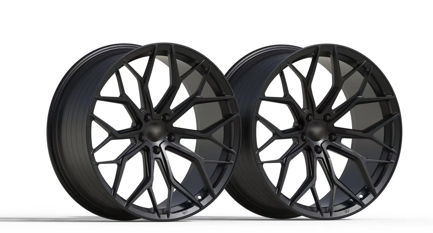 Satin black EV wheel design – 3D render for drawing approval