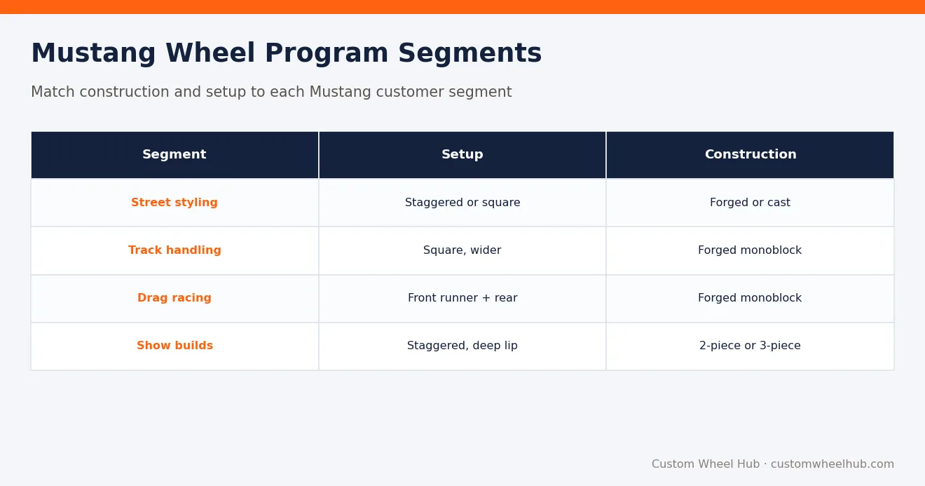 Mustang Wheel Program Segments