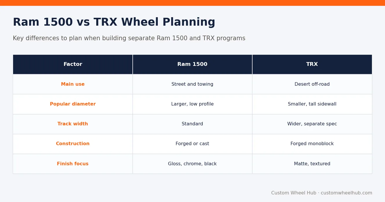Ram 1500 vs TRX Wheel Planning